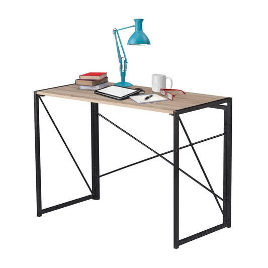 Escritorio Plegable con Base Metálica Negra