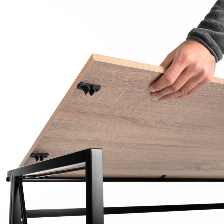 Escritorio Plegable con Base Metálica Negra