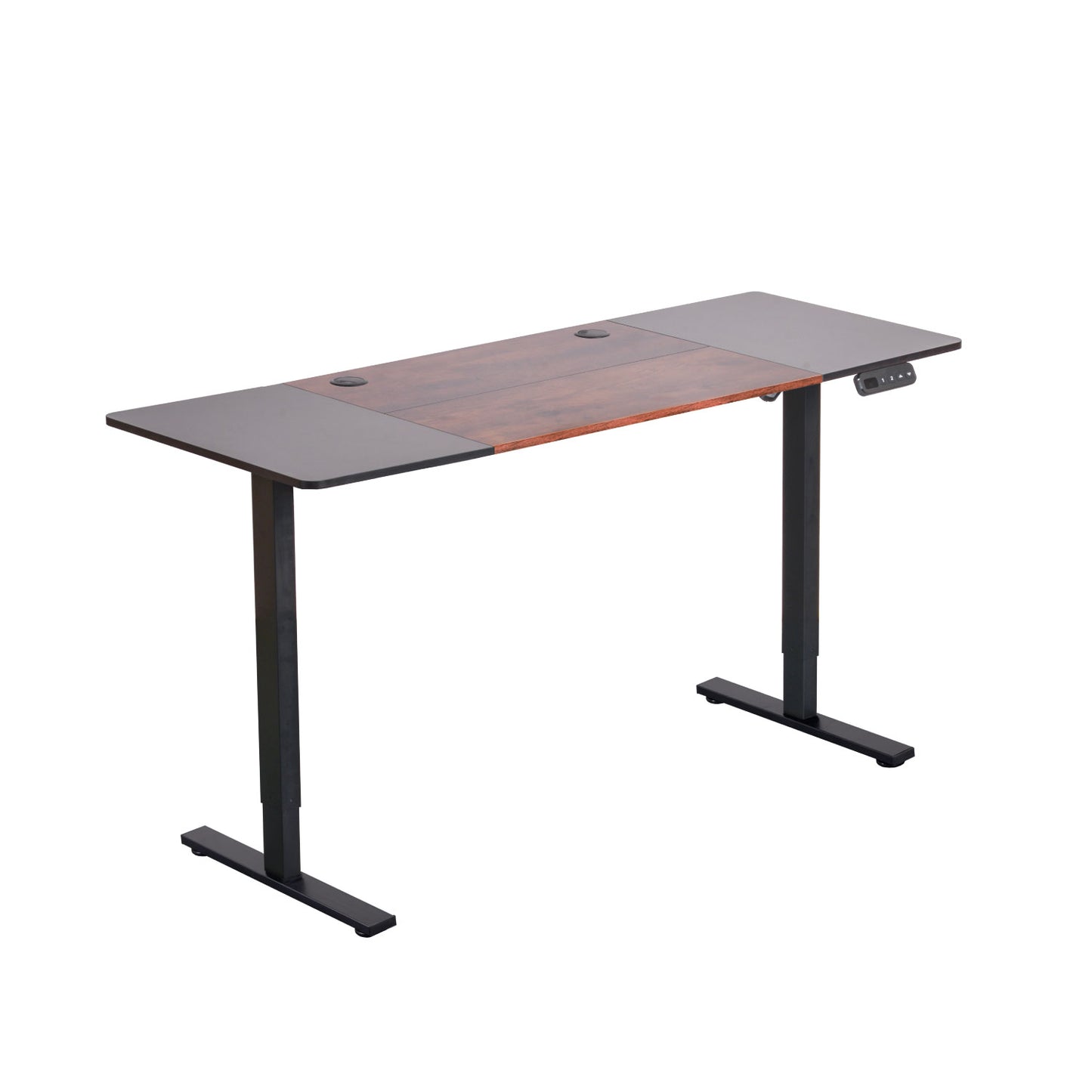 Escritorio Eléctrico Ajustable Con Rodachinas Negro y Café