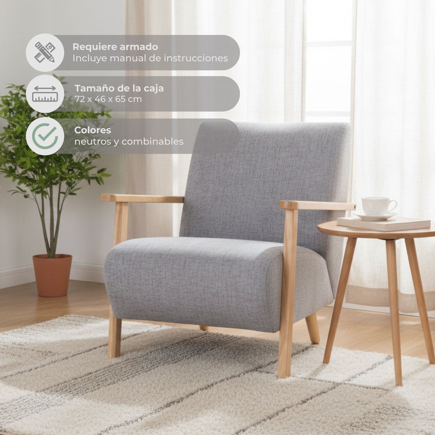 Sillon Individual Althea Gris