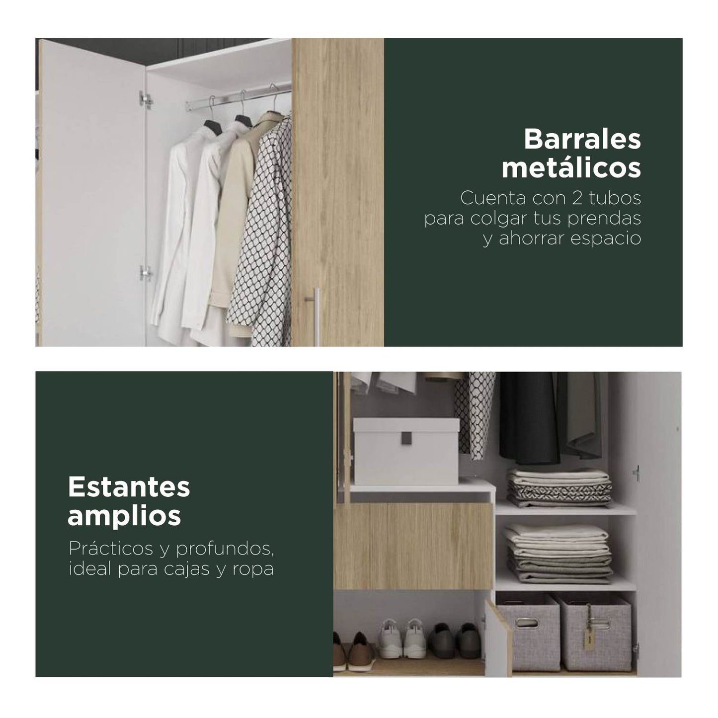 Closet 6 Puertas 120,9x200x49,8 Color Nogal Capri