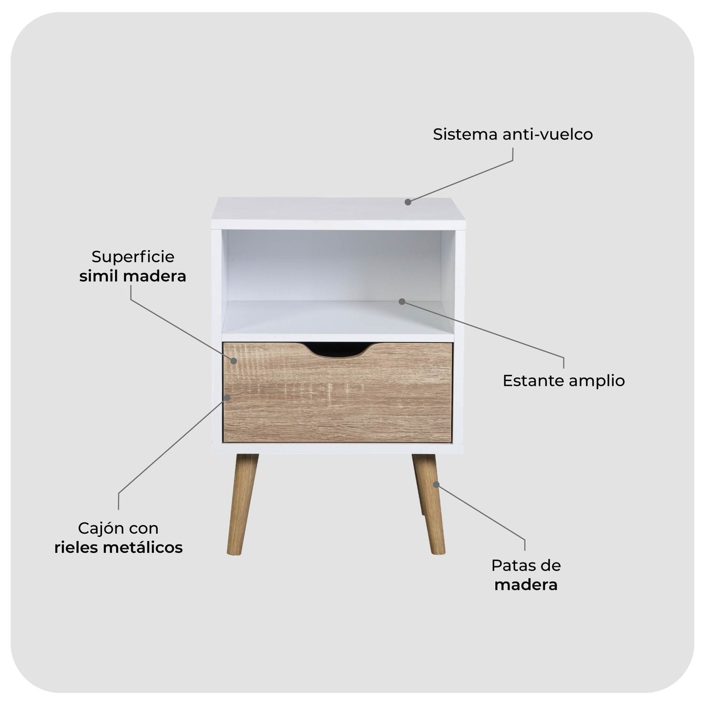Mesa de Noche Tromso Nórdica