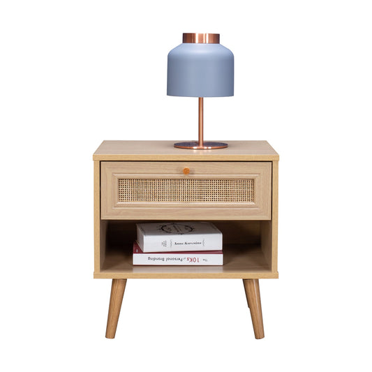 Mesa de Noche Jakarta con Cajón de Ratán