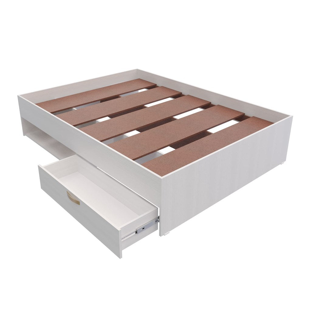 Cama Doble Nórdica Con Cajón Blanco