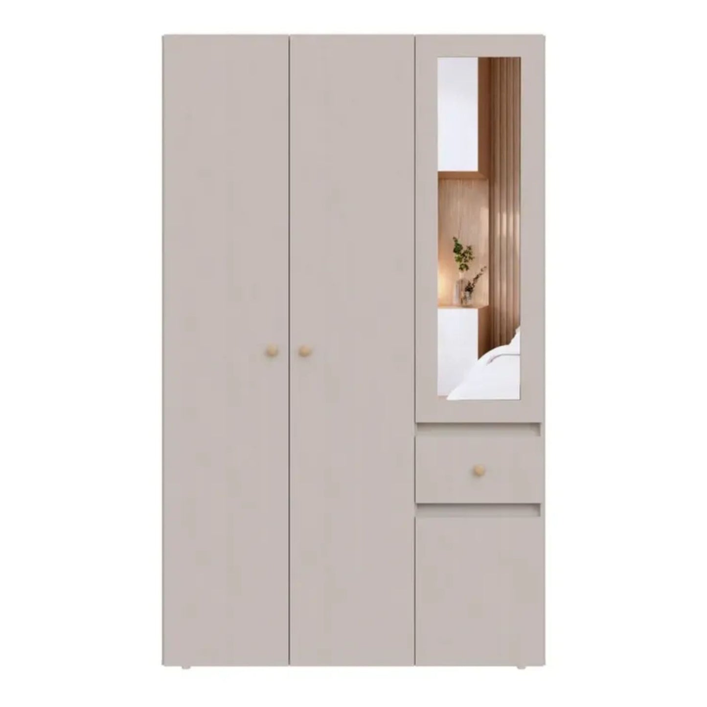Closet 4 Puertas Con Espejo 200x197,3x49,8 Blanco