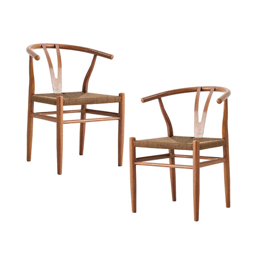 Set 2 Sillas de Comedor Makati Estilo Wishbone