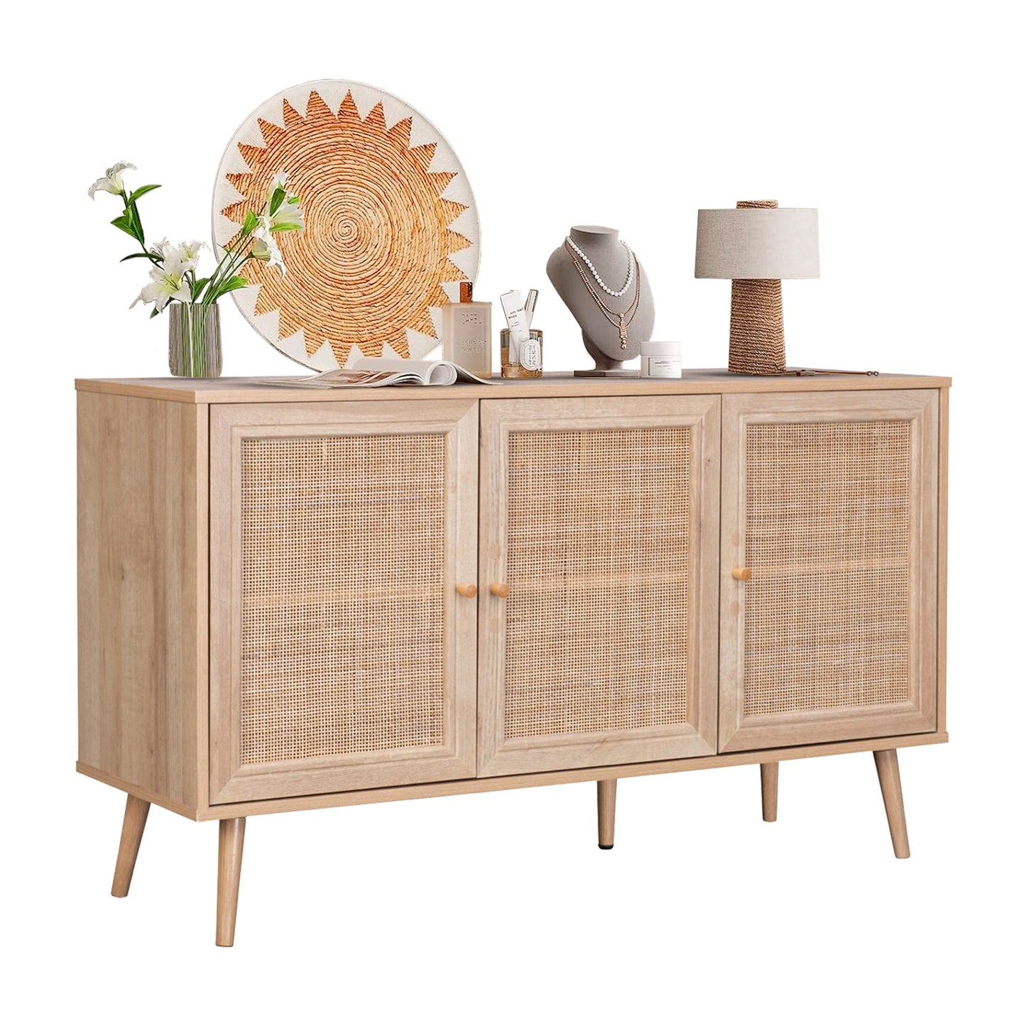 Bifé Vajillero Maui con Puertas de Ratán