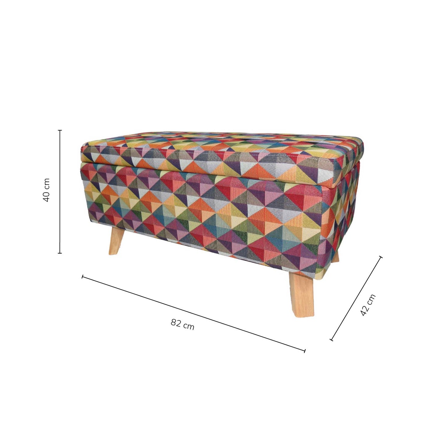 Banco Baul Tapizado Multicolor