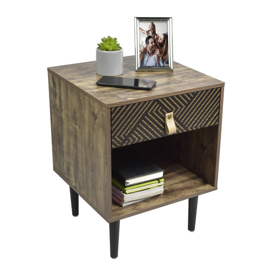 Mesa de Noche Moon-N con Cajón y Estante