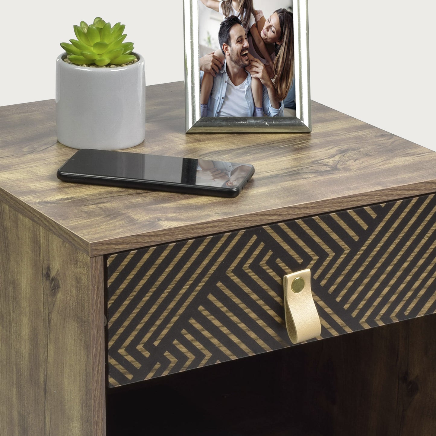Mesa de Noche Moon-N con Cajón y Estante