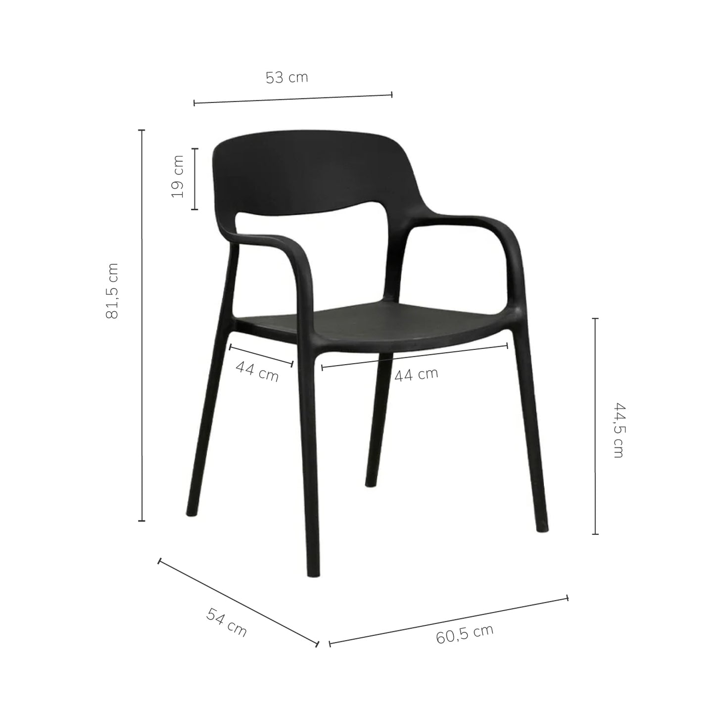 Silla Auxiliar Vita Con Brazo Negra