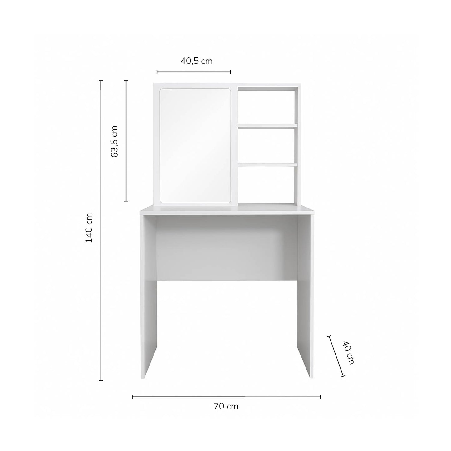 Mueble Tocador Con Espejo Blanco