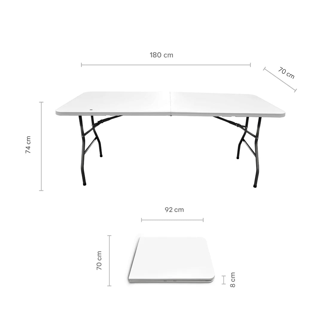 Mesa Plegable Plástica Eco Tipo Portafolio de 180 cm