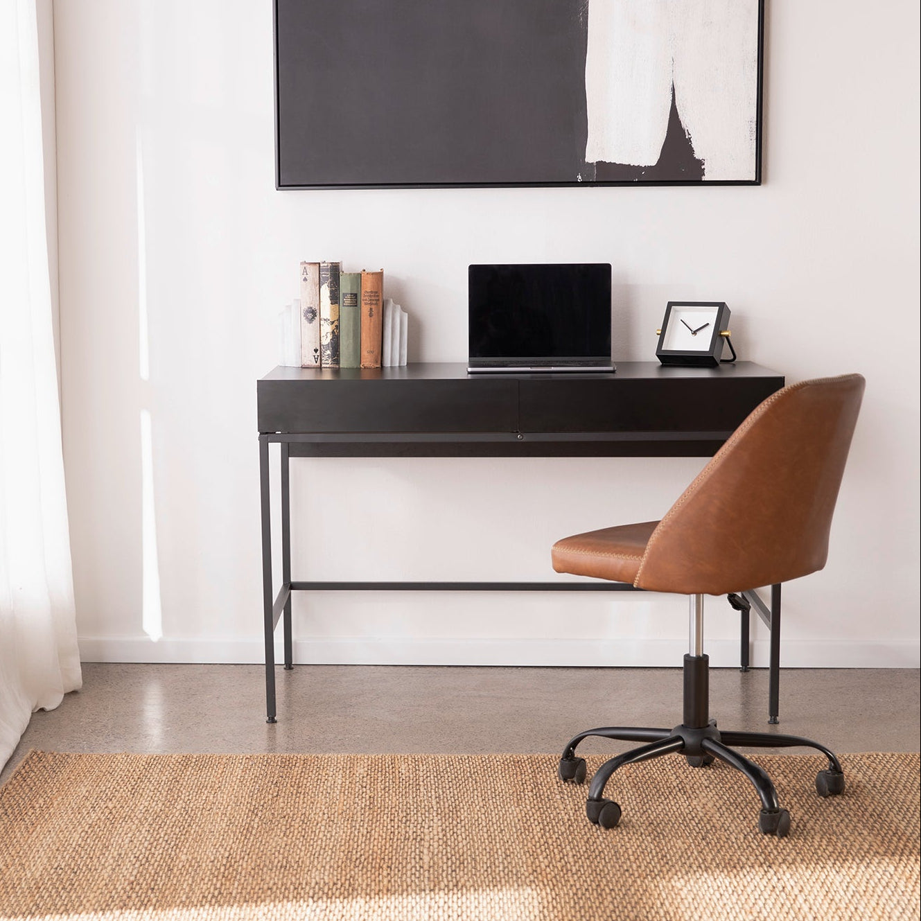 Escritorio Con Cajones Forge Negro