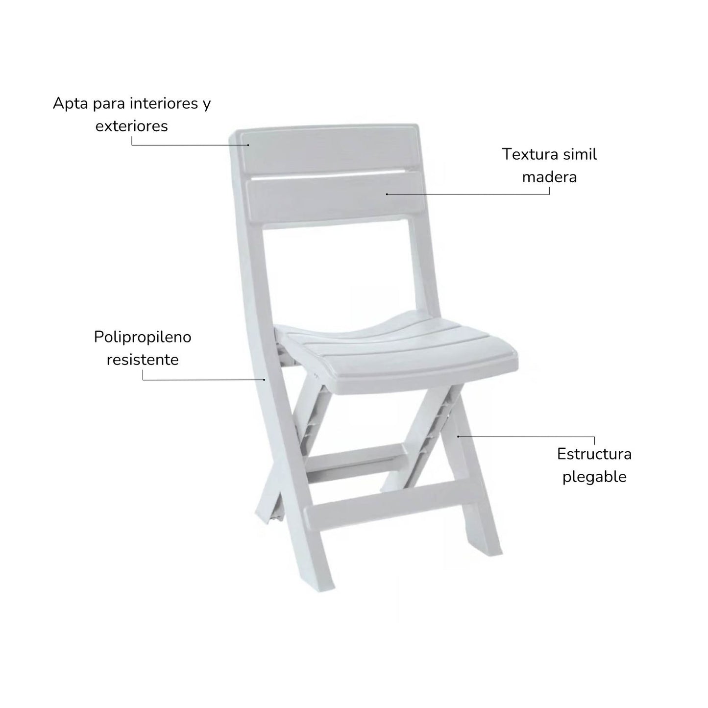 Silla Auxiliar Plegable Luma Gris