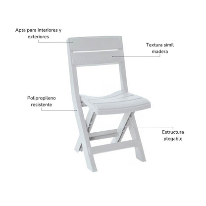 Silla Auxiliar Plegable Luma Gris