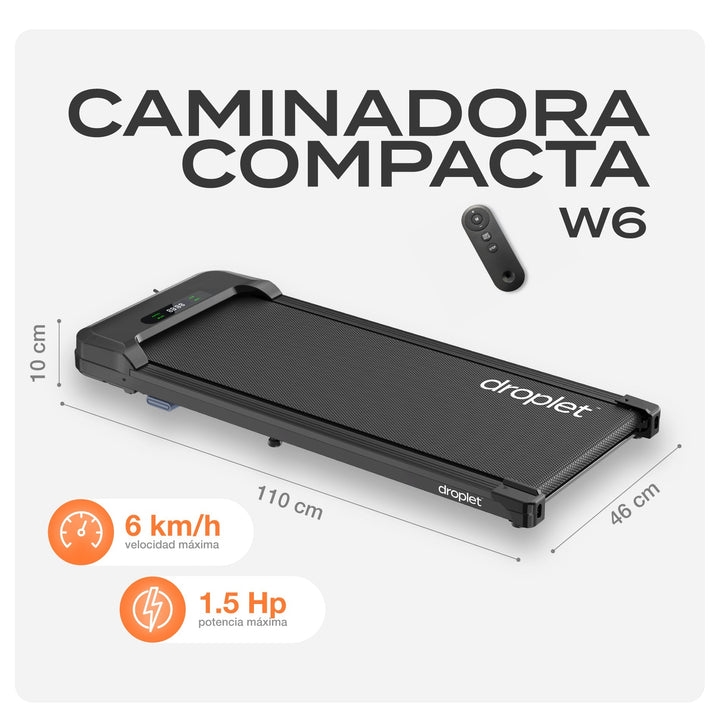 Combo Escritorio Eléctrico Ajustable Negro + Caminadora Compacta W6