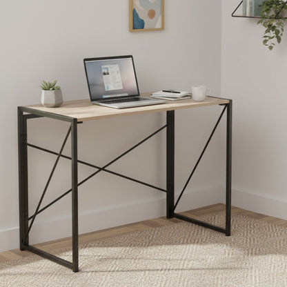 Escritorio Plegable con Base Metálica Negra