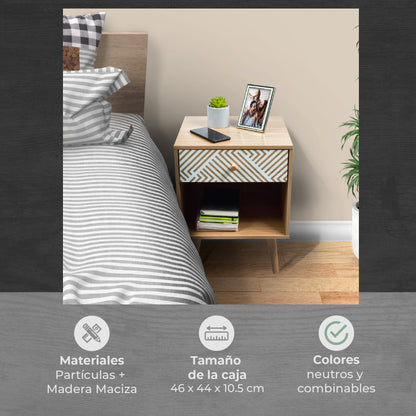 Mesa de Noche Moon con Cajón y Estante
