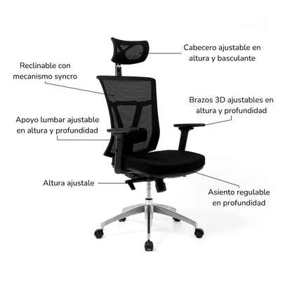 Silla de Oficina Presidente Osaka
