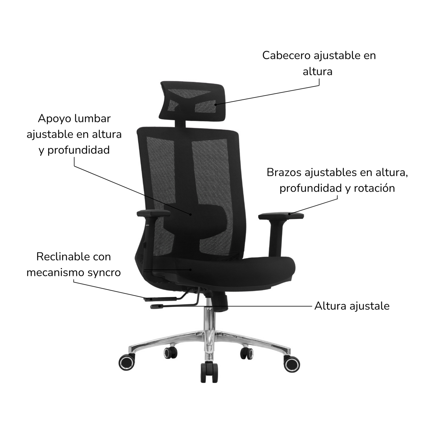 Silla de Oficina Presidente Sendai