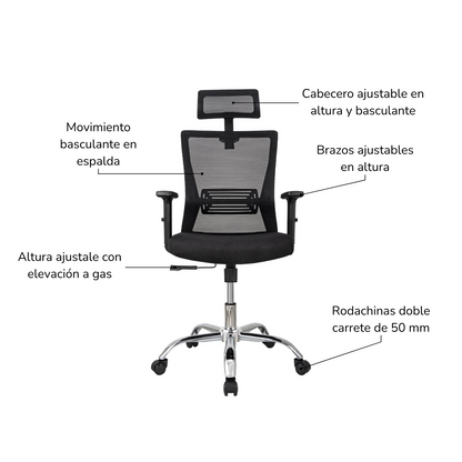 Silla de Oficina Presidente Praga Premium