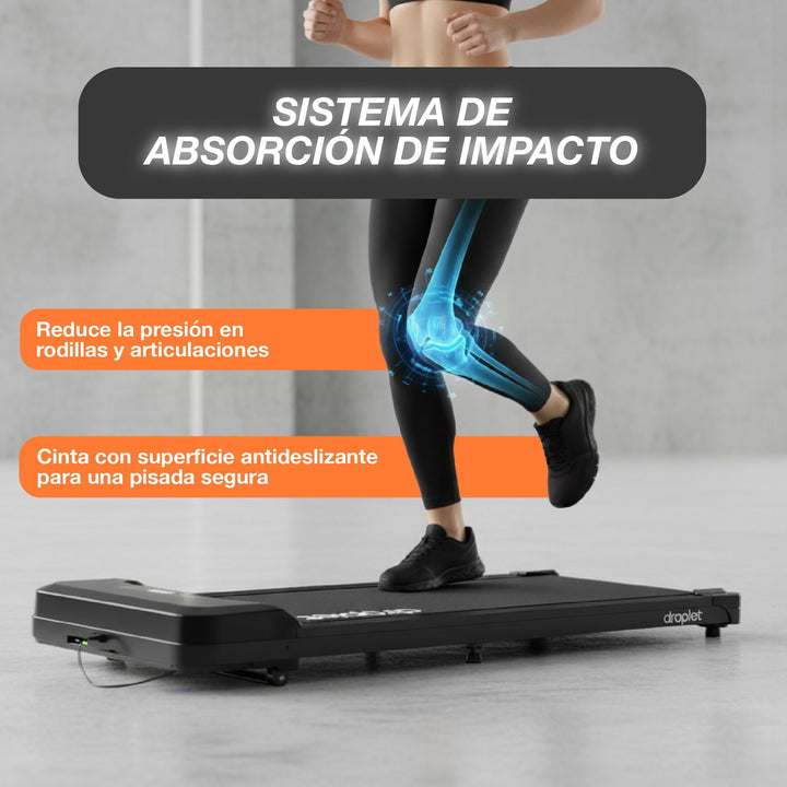 Combo Escritorio Eléctrico Ajustable Negro + Caminadora Compacta W6