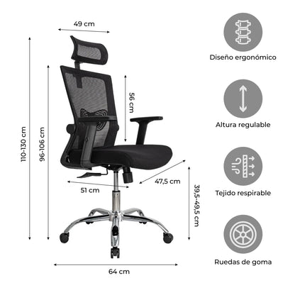 Silla de Oficina Presidente Delphi 1 Premium