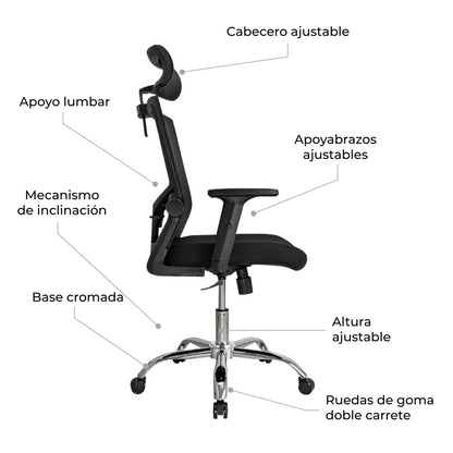 Silla de Oficina Presidente Delphi 1 Premium