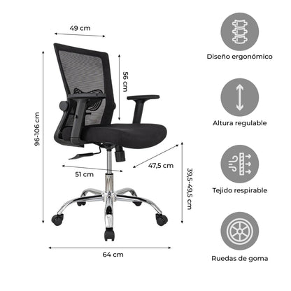 Silla de Oficina Gerente Delphi 1 Basculante Premium