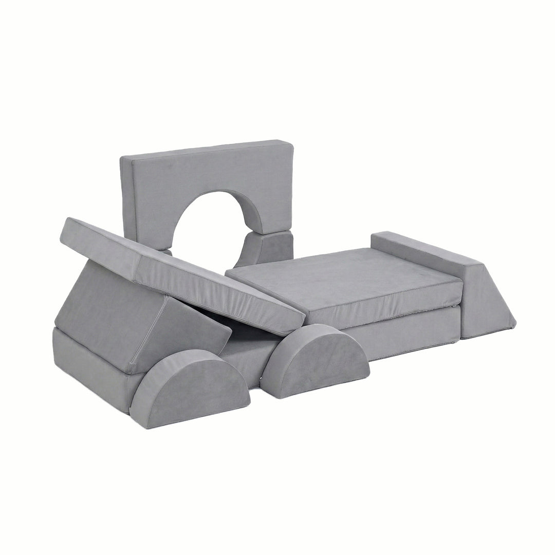Sofá Modular Lúdico Para Niños Alva Gris