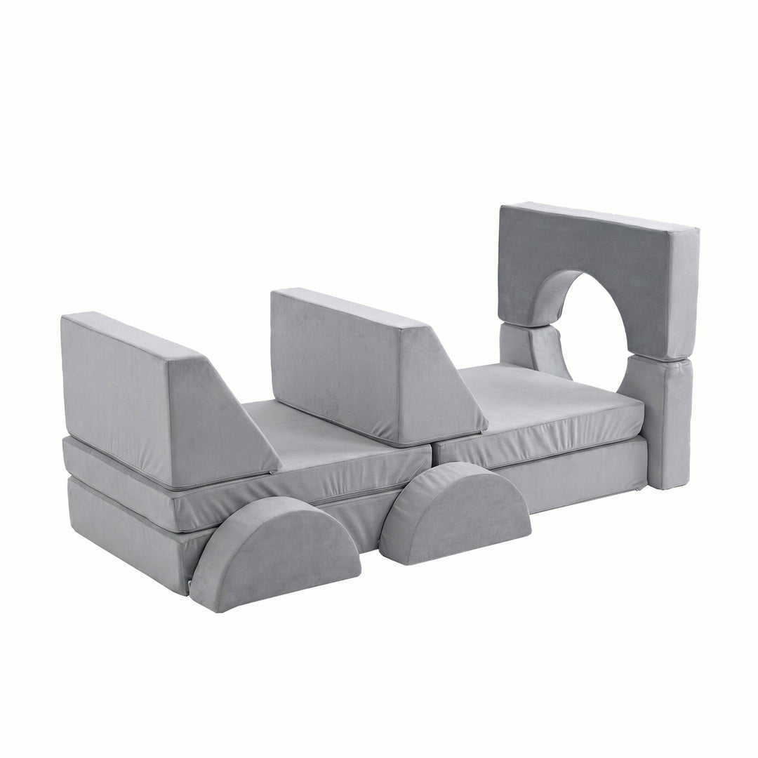 Sofá Modular Lúdico Para Niños Alva Gris