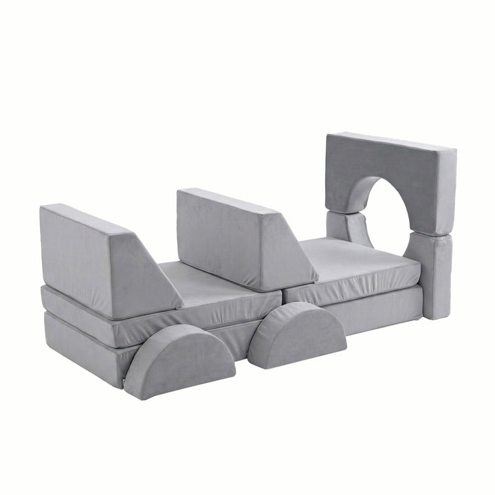 Sofá Modular Lúdico Para Niños Alva Gris