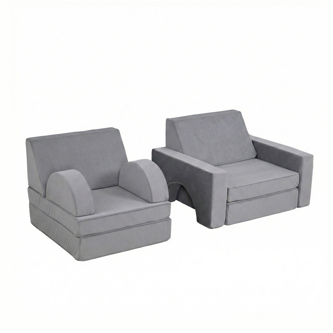 Sofá Modular Lúdico Para Niños Alva Gris