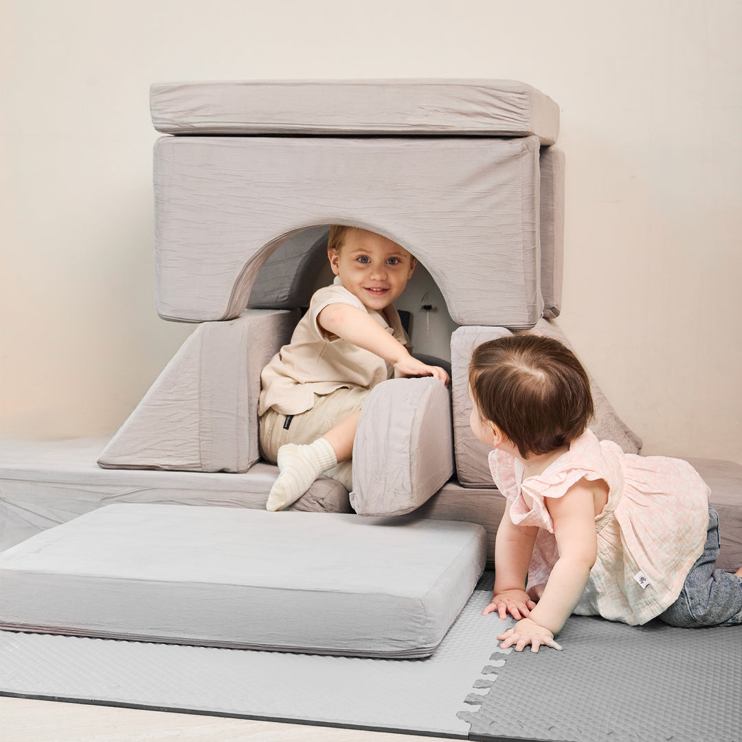 Sofá Modular Lúdico Para Niños Alva Gris