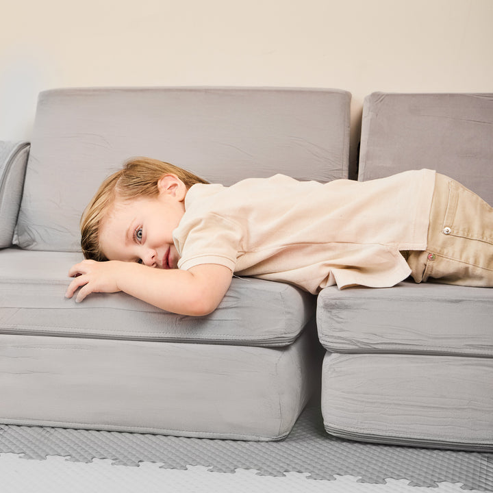 Sofá Modular Lúdico Para Niños Alva Gris