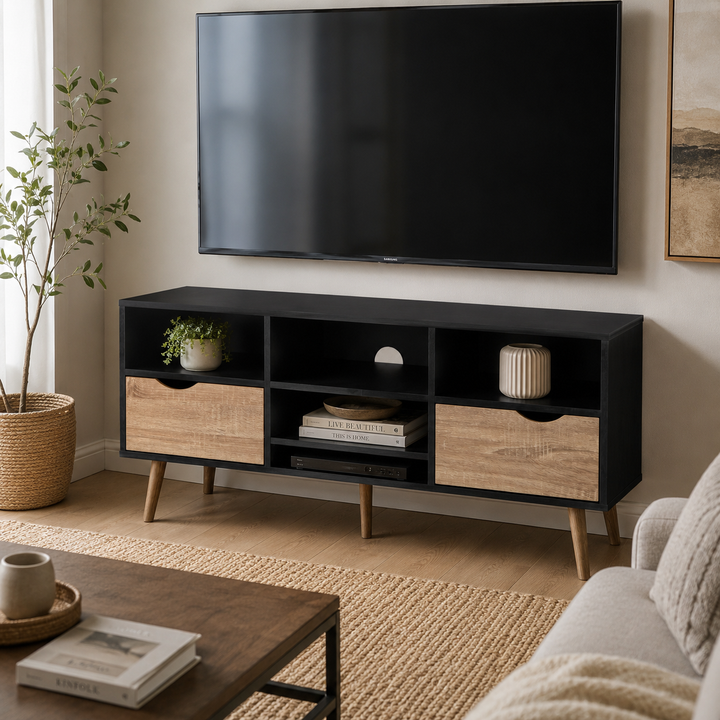 Mueble de TV Rack Nórdico Negro