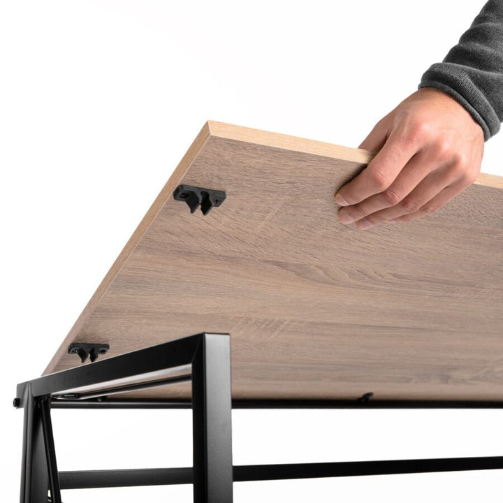 Escritorio Plegable con Base Metálica Negra
