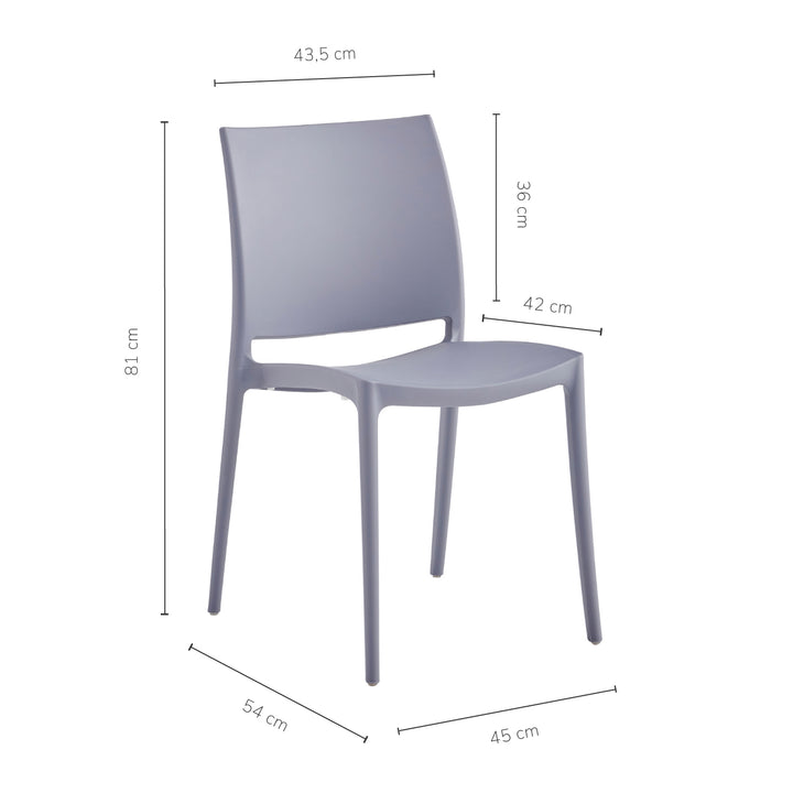 Set x4 Silla Auxiliar Clásica Gris