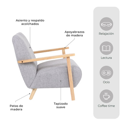 Sillon Individual Althea Gris