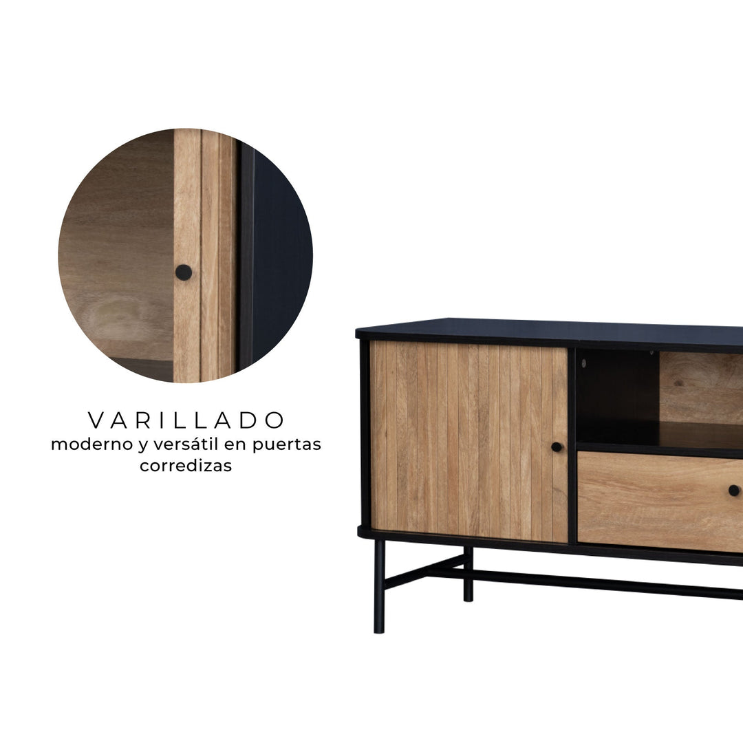 Sala Mundial - Rack TV Charcoal + Mesa Lagoon