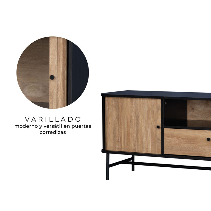 Sala Mundial - Rack TV Charcoal + Mesa Lagoon