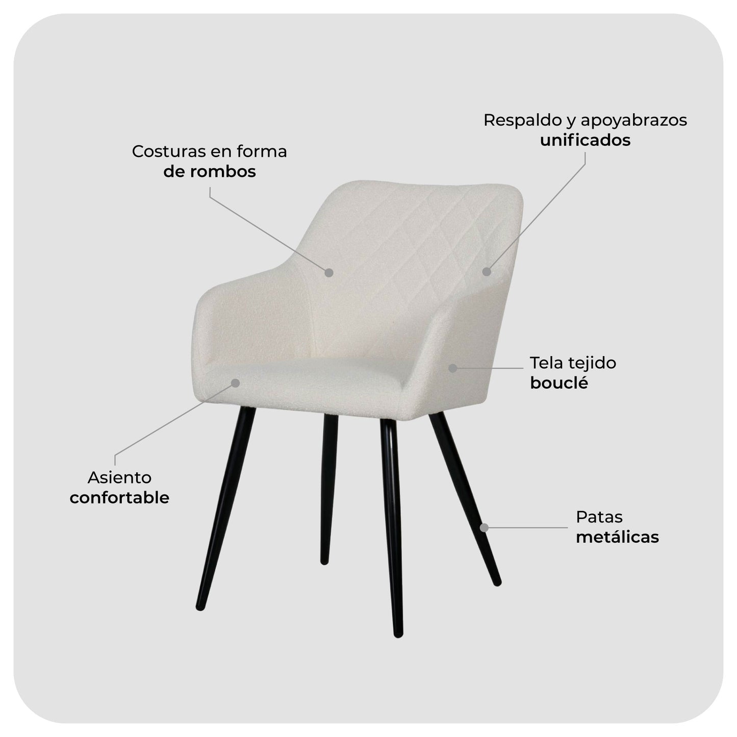 Set 2 Sillas de Comedor Landen