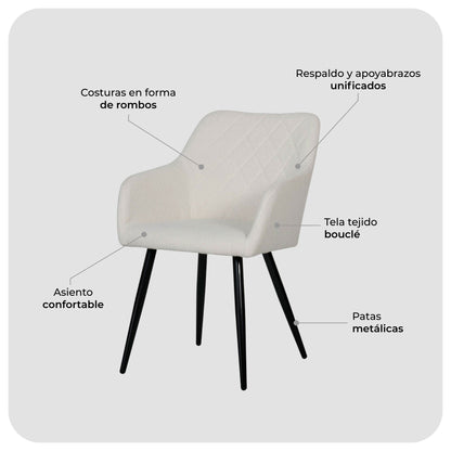 Set 2 Sillas de Comedor Landen