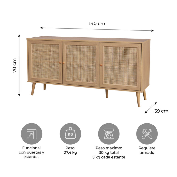 Bifé de Ratán Maui 140 cm