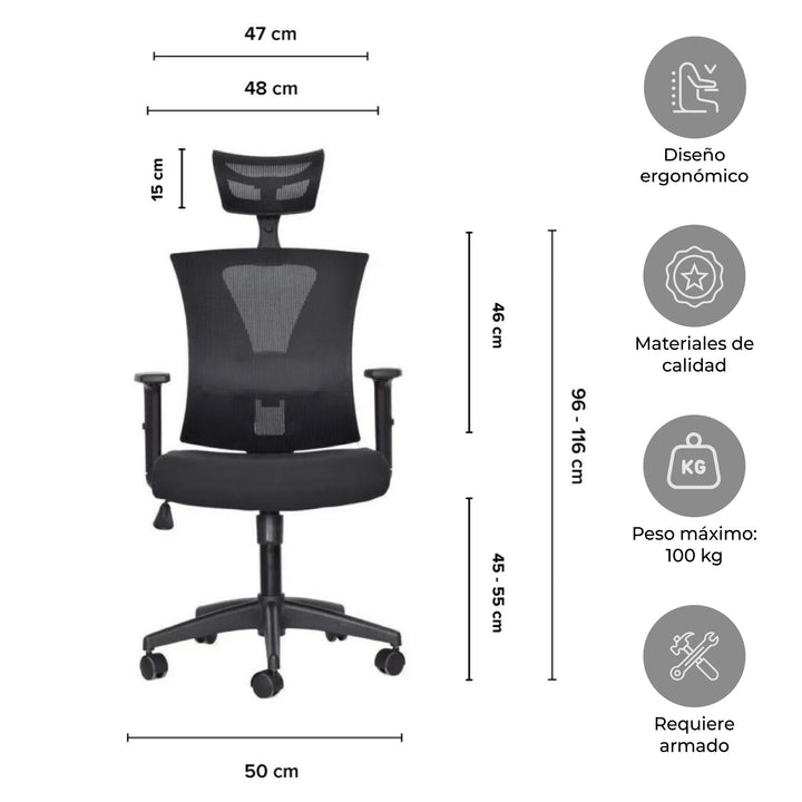 Silla de Oficina Presidente Niza