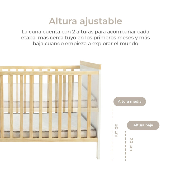 Combo Cuna Evolutiva Aurora + Cómoda Isla
