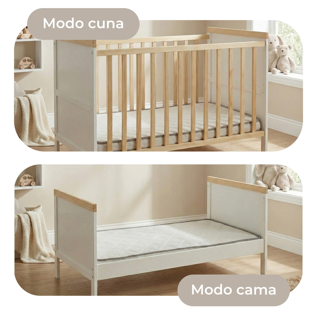 Combo Cuna Evolutiva Aurora + Cómoda Isla