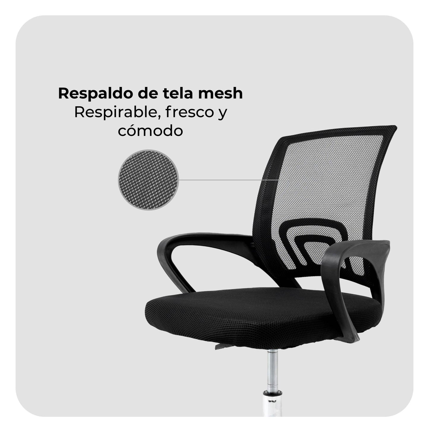 Silla de Oficina Ejecutiva Mesh con Base Cromada