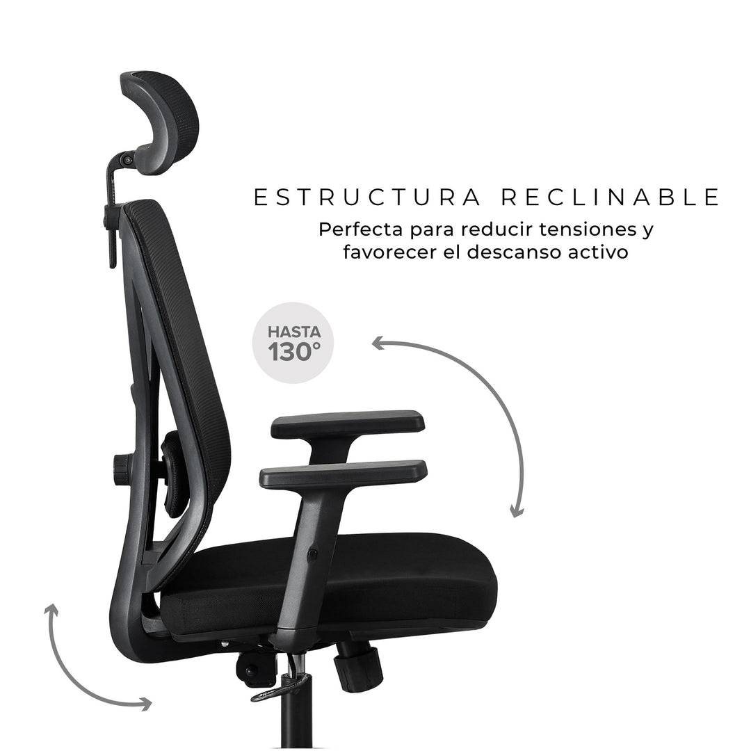 Silla de Oficina Presidente Axton Negra